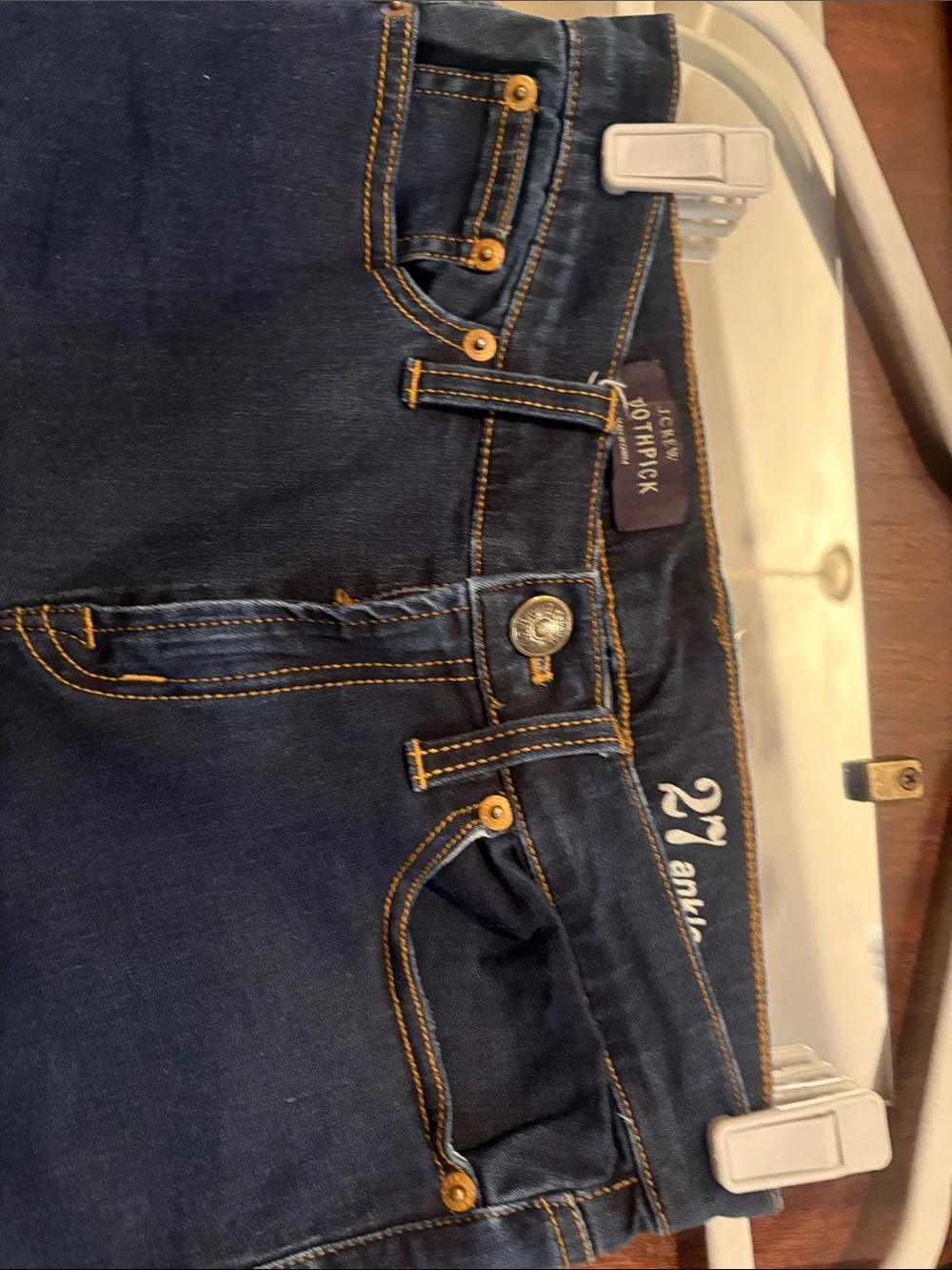 Dark Blue Womens Slim Straight Ankle Jeans